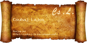 Csuhaj Lajos névjegykártya